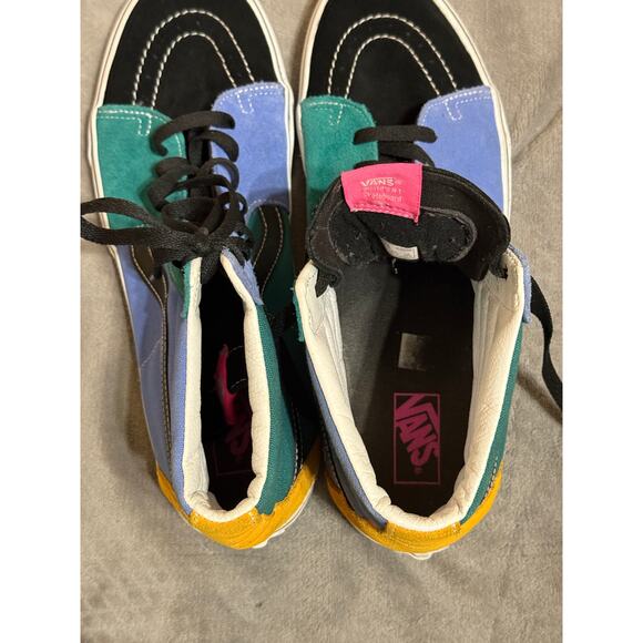 VANS Sk8-Hi Mix & Match Mens SZ 13 C0926 Canvas & Suede Yellow Blue Green Black - Picture 7 of 9